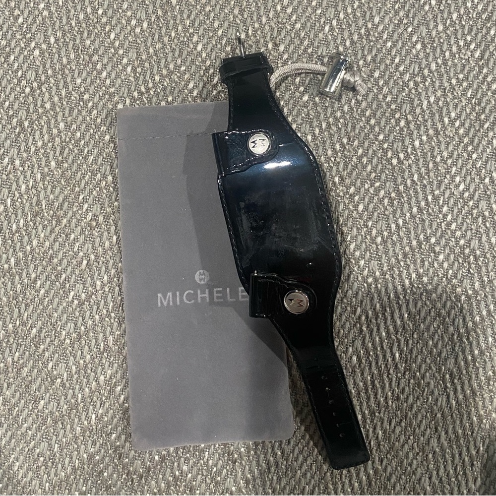 Michele Black Leather Watch Strap
